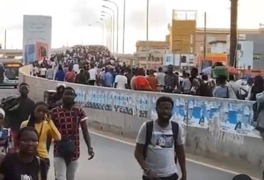 People trekking in Lagos due to fuel subsidy removal
