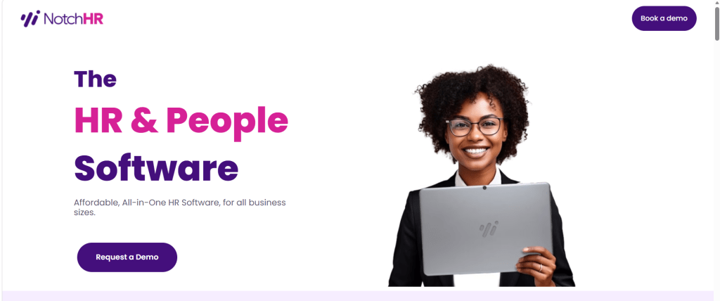 HR professional using NotchHR,  all-in-one HR and people management software for employee benefits